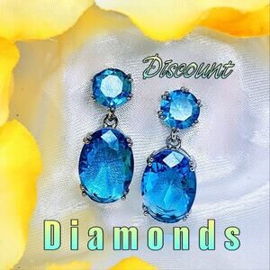 Sky Blue Topaz Drop Dangle Earrings 925 Sterling Silver